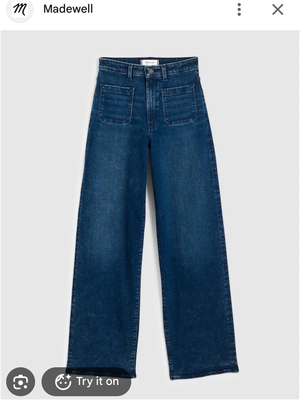 Madewell Wide-Leg Jeans in Deep Blue Denim